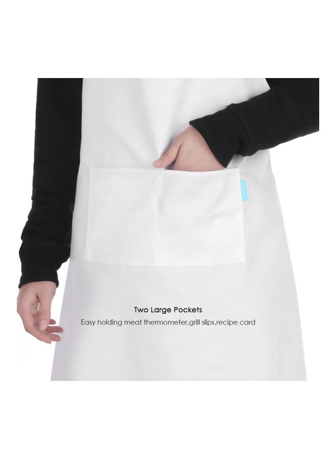 2-Piece Cooking Apron With Adjustable Neck Belt White 66x66x75cm - Image 4